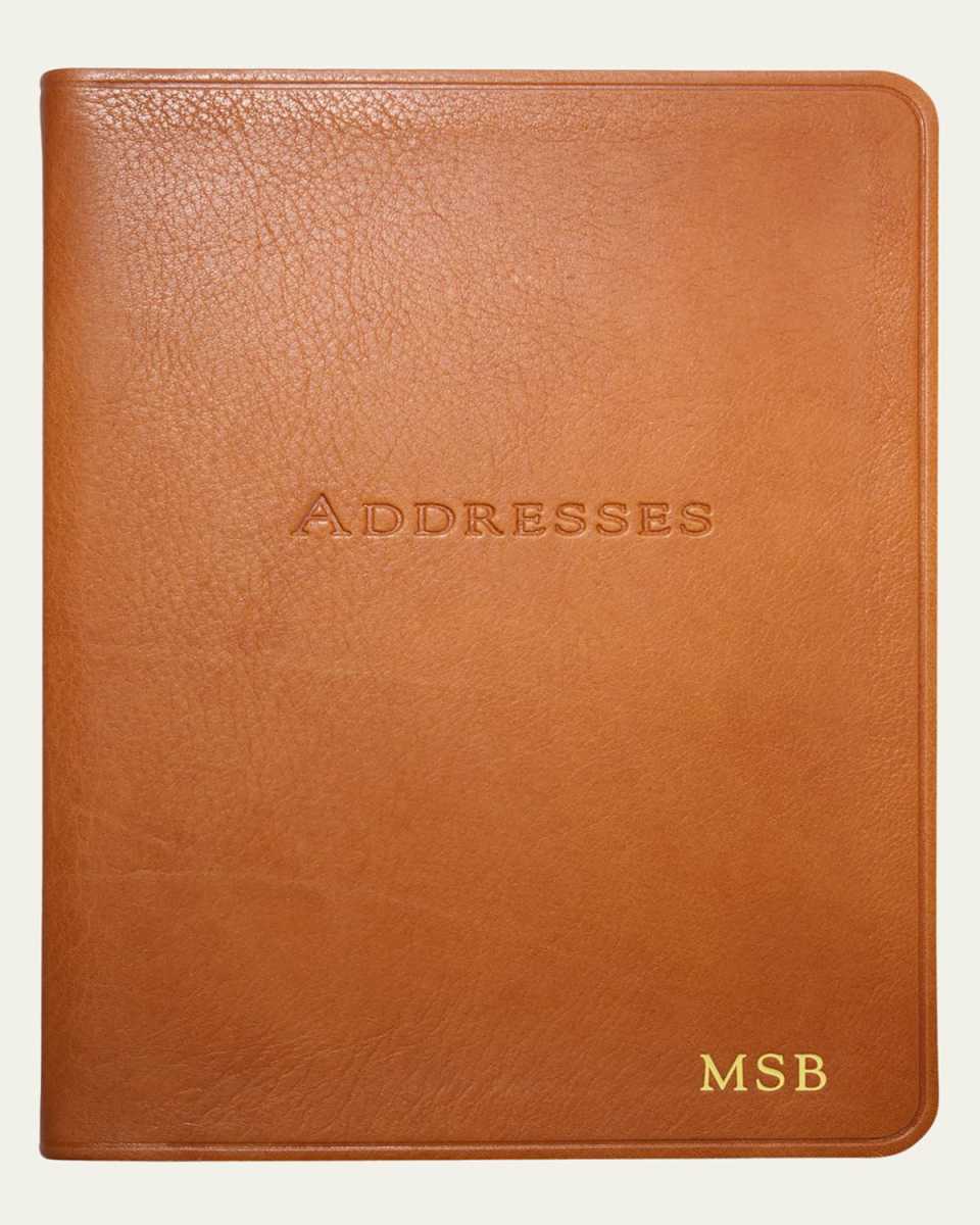 7" Desk Address Leather Bound Book